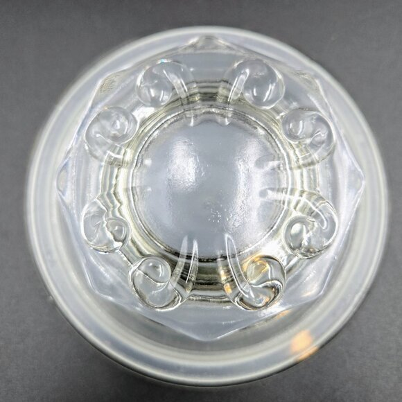 Vintage LE Smith Clear Glass Canister Atterbury Scroll Candy Cookie Jar Read - Picture 11 of 13